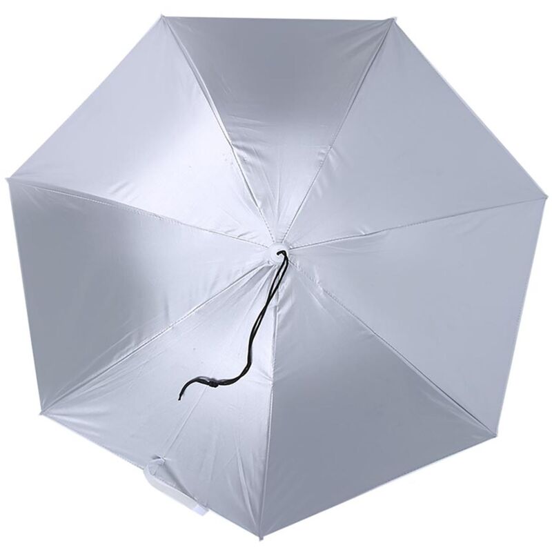 Parapluie Chapeau Anti-UV 77cm Pliable, Protection Vent et Soleil (Bleu Argenté)