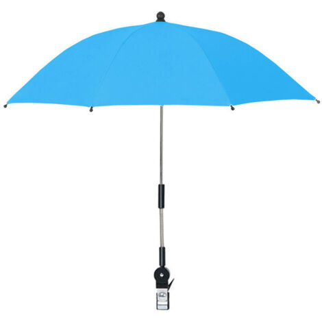 Parapluie Clip pour Chaise Bleu - Parapluie de Camping/Balcon - Réglage 360° - Dimensions 55x80cm - Clip Universel - Polyester Haute Densité