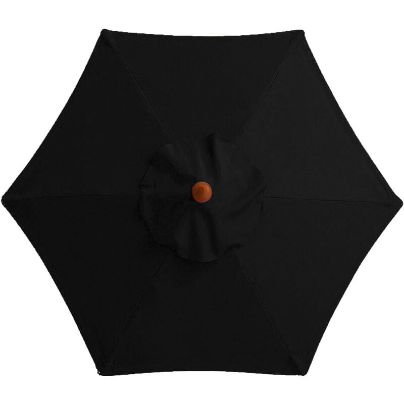 TONCHEAN Housse de rechange pour parasol d'extérieur, pour parasol à 6 os, étanche 3M, Protection UV, noir