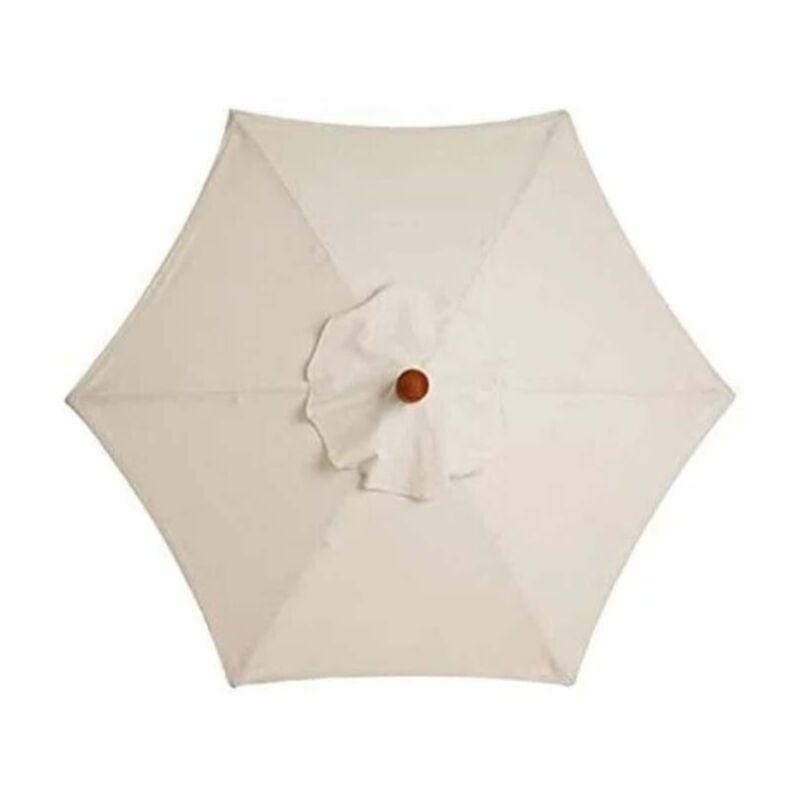 Tonchean - Parapluie de cour extérieur, housse de rechange pour parasol à 6 os, 3 m,Largeur 1,4m, imperméable, Protection uv, blanc