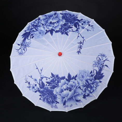 Parapluie de Danse Classique Chinoise Anti-Vent pour Femme - Bleu