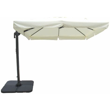 Parapluie de jardin 3x4 m avec poteau pivotant et antivento imago  Beige