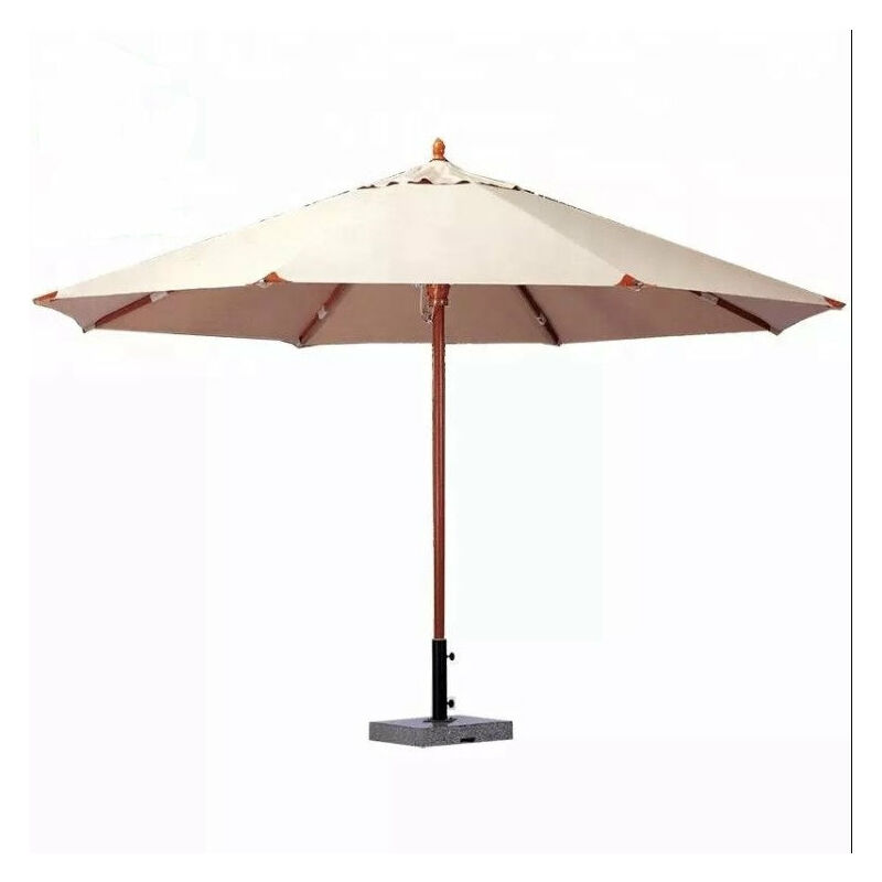 Parapluie de jardin rond 350 cm en bois tropical jardin entier de la collection de luxe de luxe