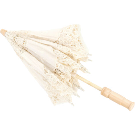 Parapluie de Mariée Dentelle Vintage pour Photoshoot, Cérémonie et Fêtes Costumées - Beige