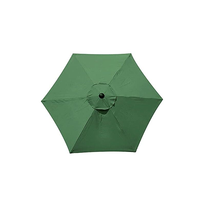 Parapluie de Rechange avec 6 Baleines - 3 m - Imperméable - Anti-Ultraviolet - Tissu de Rechange - Vert