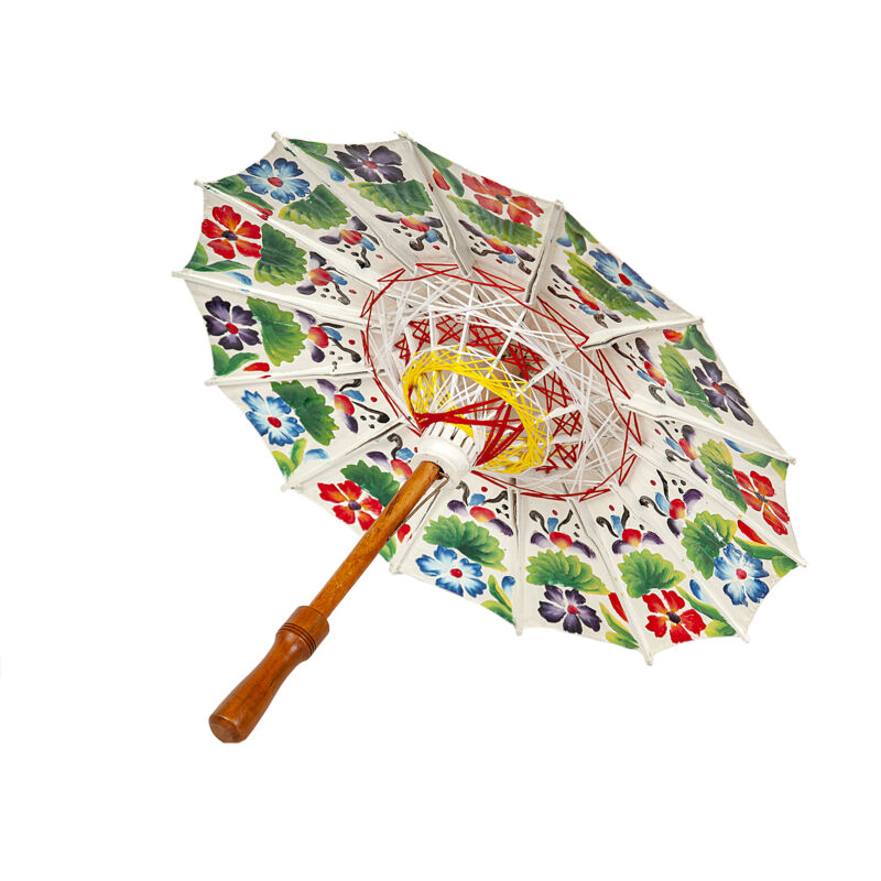Parapluie Java peint en blanc