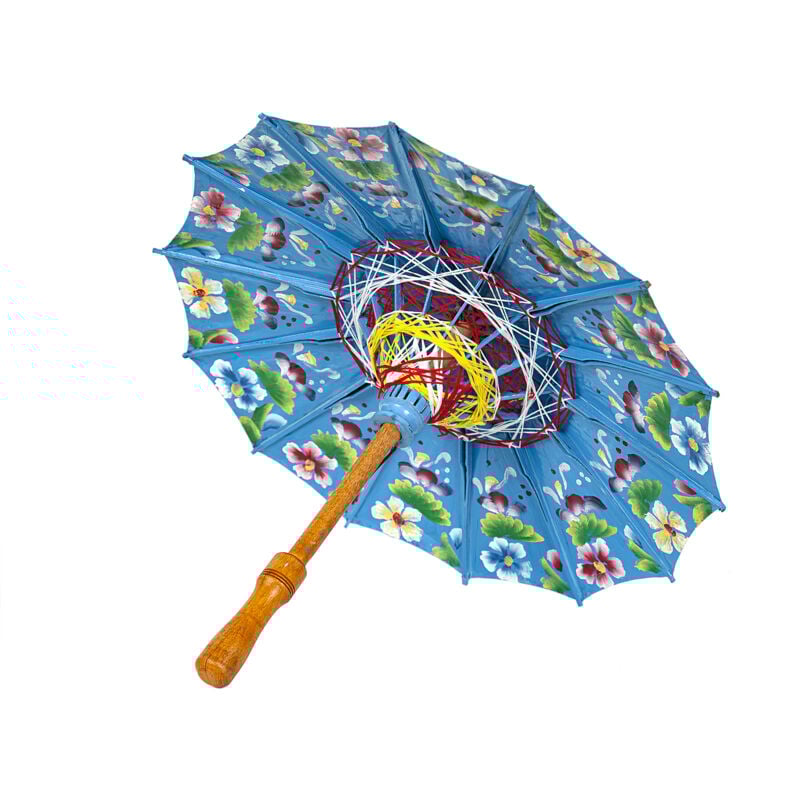 Parapluie Java peint en bleu