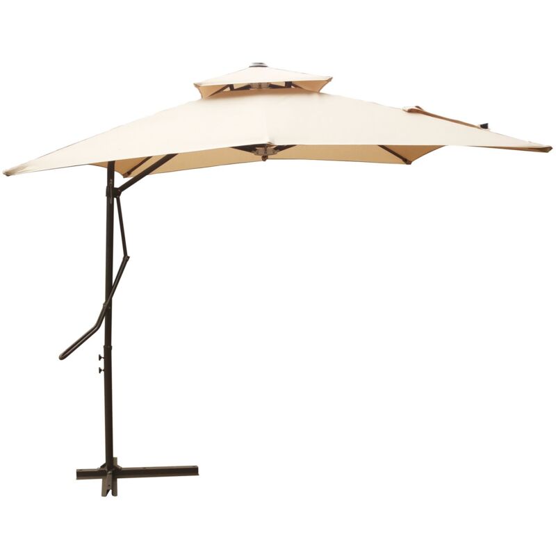 Parapluie latéral Push up en acier 250x250 cm Collection de luxe de jardin beige