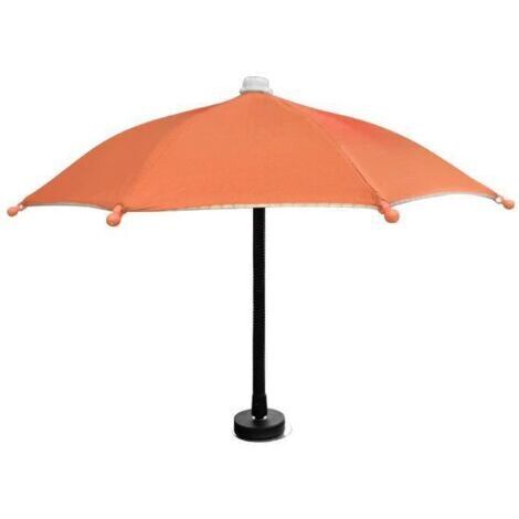 Parapluie magnétique pour téléphone portable, réglable et pliable, idéal pour la plage et l'extérieur (orange)