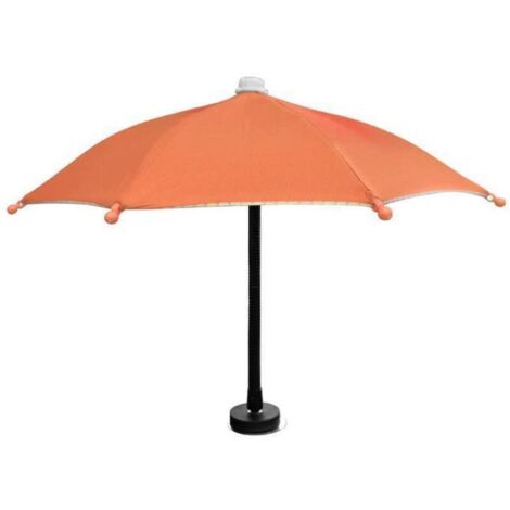 Parapluie magnétique pour téléphone portable, réglable et pliable, idéal pour la plage et l'extérieur (orange)