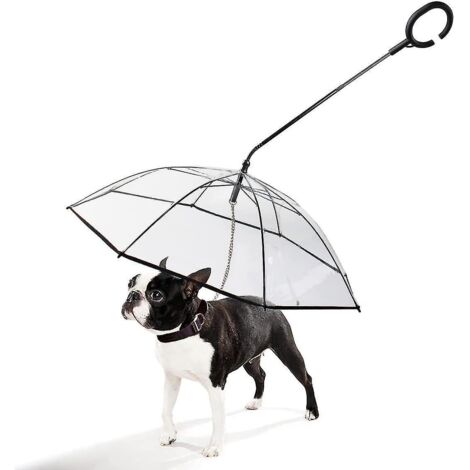 Parapluie pour chien, parapluie transparent, pliable et imperméable pour chien, parapluie pour chiot avec poignée réglable.