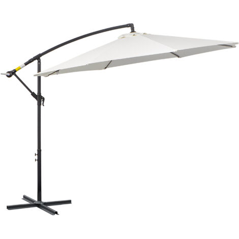 Parapluie terrasse avec manivelle résistant aux intempéries 3 m x 3 m x 2,5 m acier polyester