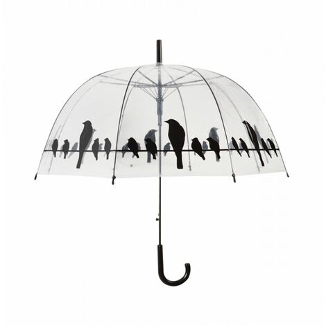 Parapluie Transparent Oiseaux Sur Un Fil