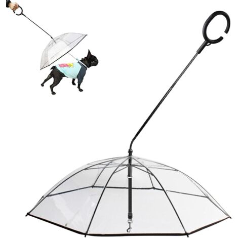 Parapluie Transparent pour Chien,Parapluie en Laisse pour