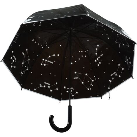 Parapuie transparent étoiles - Noir - D 80.7 cm - Livraison gratuite