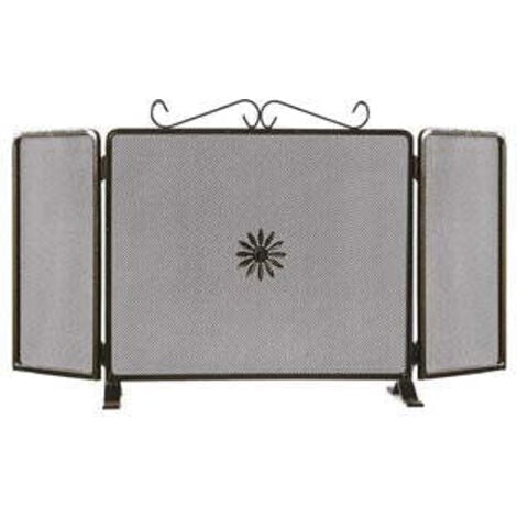 IDROWEB Parascintille due ante decoro fiore per camino - Specifiche: cm 90x50h (677A)