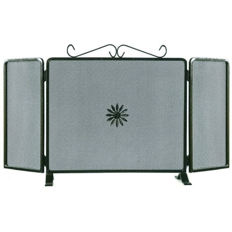 IDROWEB Parascintille due ante decoro fiore per camino - Specifiche: cm 90x50h (677A)