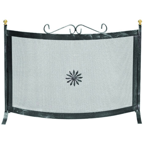 Parascintille Curvo Con Decoro Per Camino - cm.70x65h.