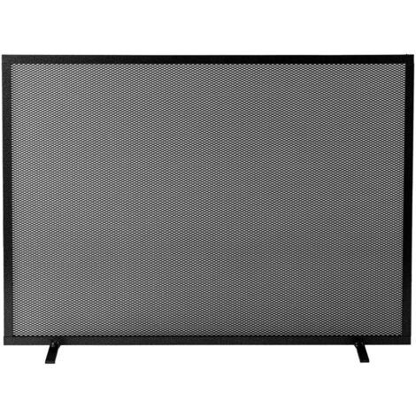 Parascintille per Camino 60x51 in Ferro Verniciato Grigio Martellato