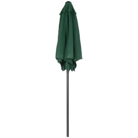 Parasol Ø196 cm, parasol inclinable, parasol hexagonal, parasol à manivelle, vert