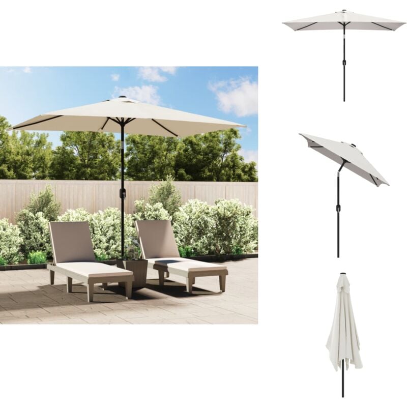 Parasol 200 x 300 cm Blanc sable Rectangulaire - Voile D'ombrage - Parasol De Jardin - Parasol Rectangulaire - Parasol Blanc - Parasol Résistant Aux