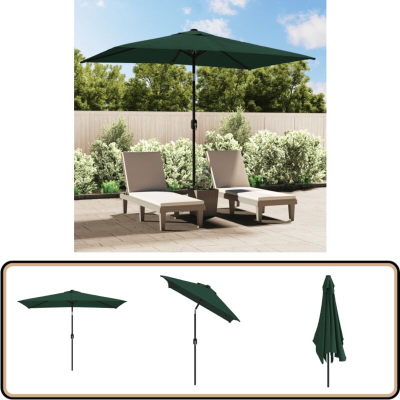 Parasol 200 x 300 cm Vert Rectangulaire - Voile D'ombrage - Parasol De Jardin - Parasol Rectangulaire - Parasol Vert - Parasol Résistant Aux uv