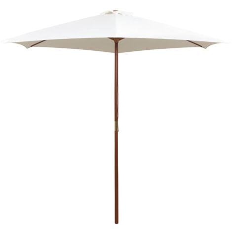 Parasol 270x270 cm Wooden Pole Cream White