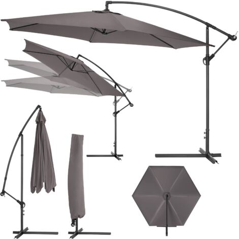 Parasol 350 cm avec housse de protection - parasol jardin, parasol deporté, parasol de balcon