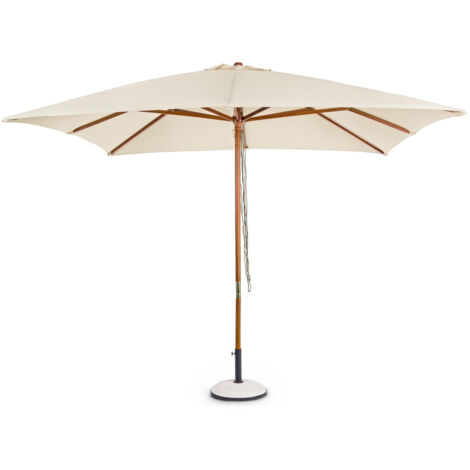 Parasol 3x3 en bois naturel avec toile