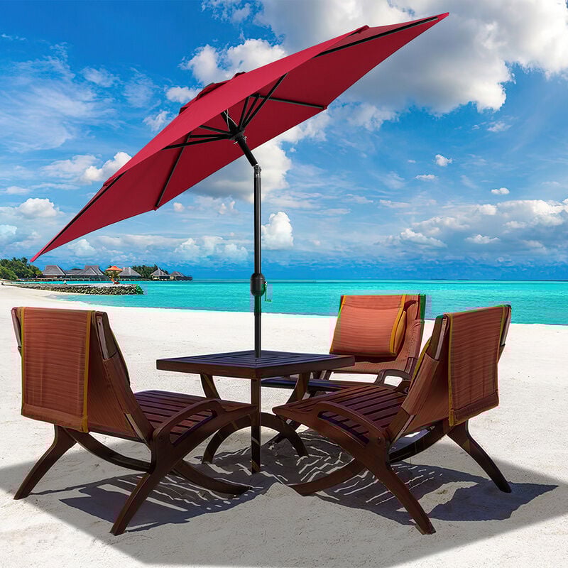 Parasol de jardin - Parasol - Résistantes à Intempéries - ø 270 cm - Rouge, Parasol de plage