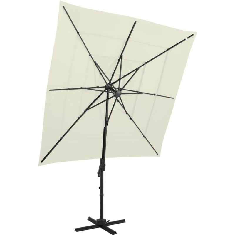 Vidaxl - Parasol de jardin à 4 niveaux avec mât en aluminium sable