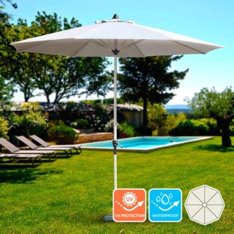 Parasol à mât central 3 mètre terrasse jardin octogonal Eden