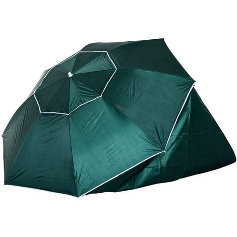 Parasol abri solaire 2,1 x 2,22H cm protection UPF 50 + sac transport fourni vert foncé