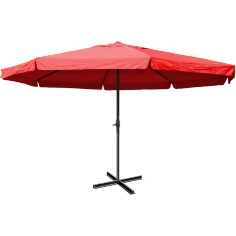 Parasol aluminium Meran Pro ø 5m avec volant - bordeaux