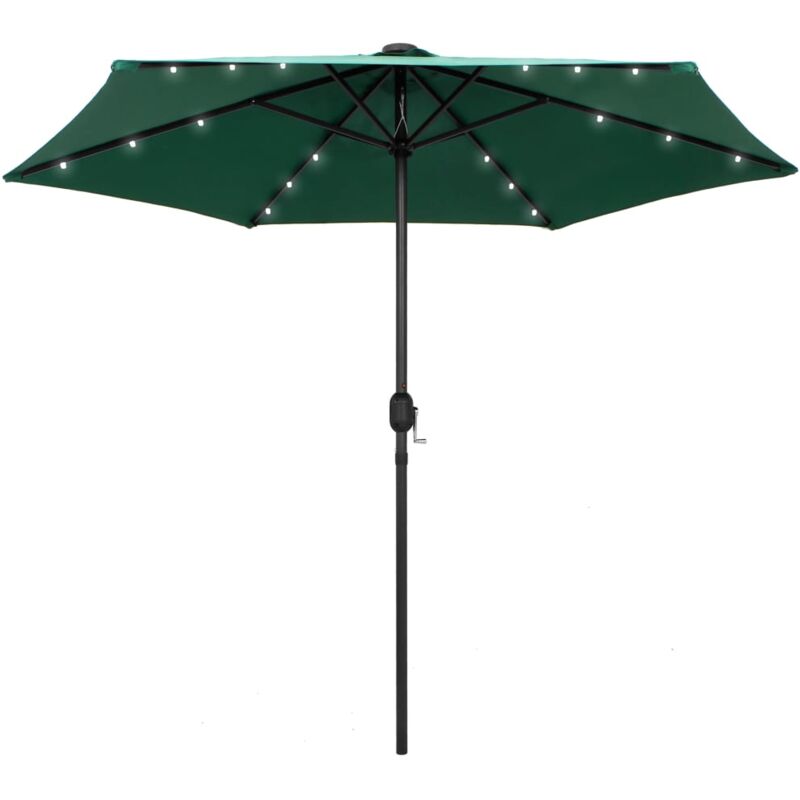 Vidaxl - Parasol avec LED et mât en aluminium 270 cm Vert