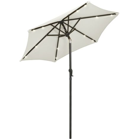 Parasol avec lumières LED, Parasol pour Balcon Jardin Plage Terrasse, Sable 200x211 cm Aluminium OIB3892E