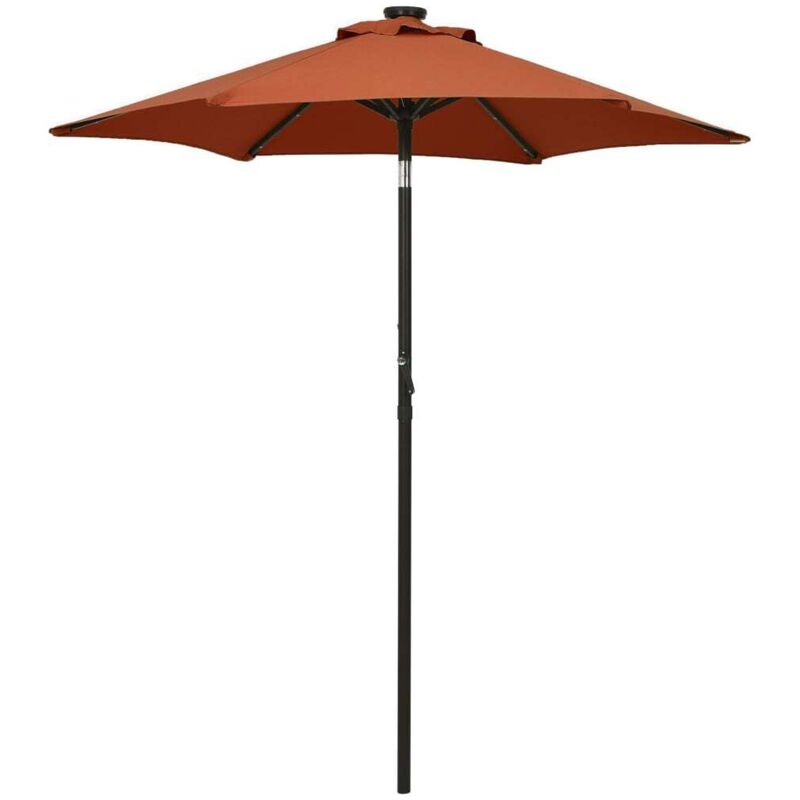 Parasol de jardin avec lumières led terre cuite aluminium Vidaxl