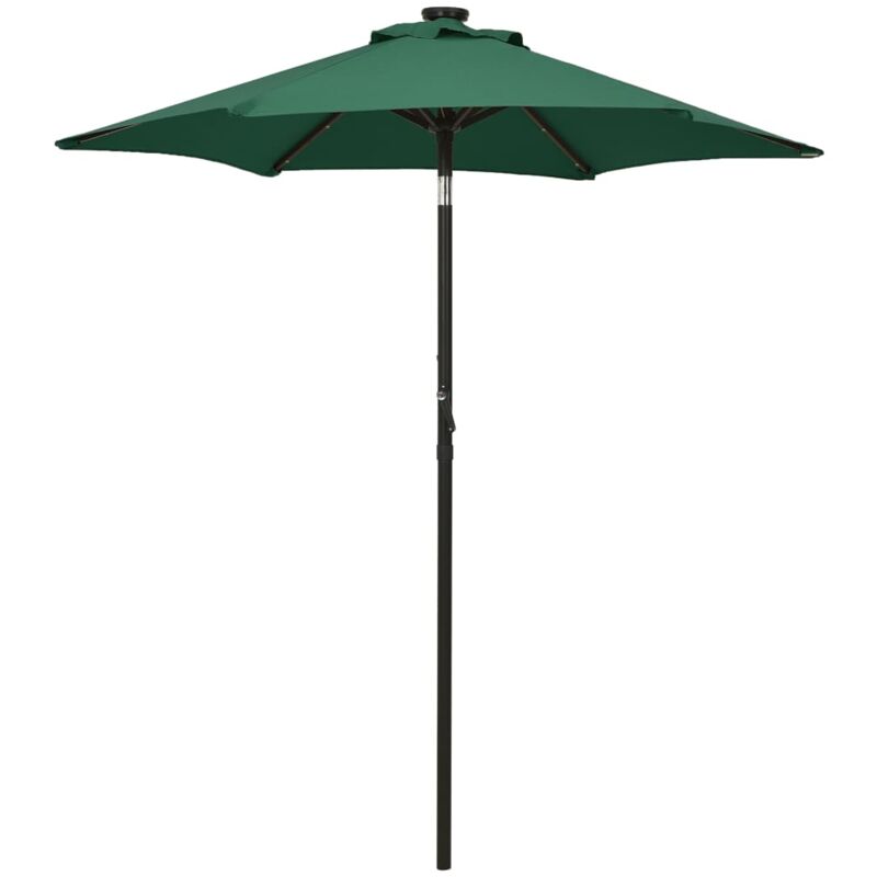 Parasol avec lumières led Vert 200x211 cm Aluminium Vidaxl