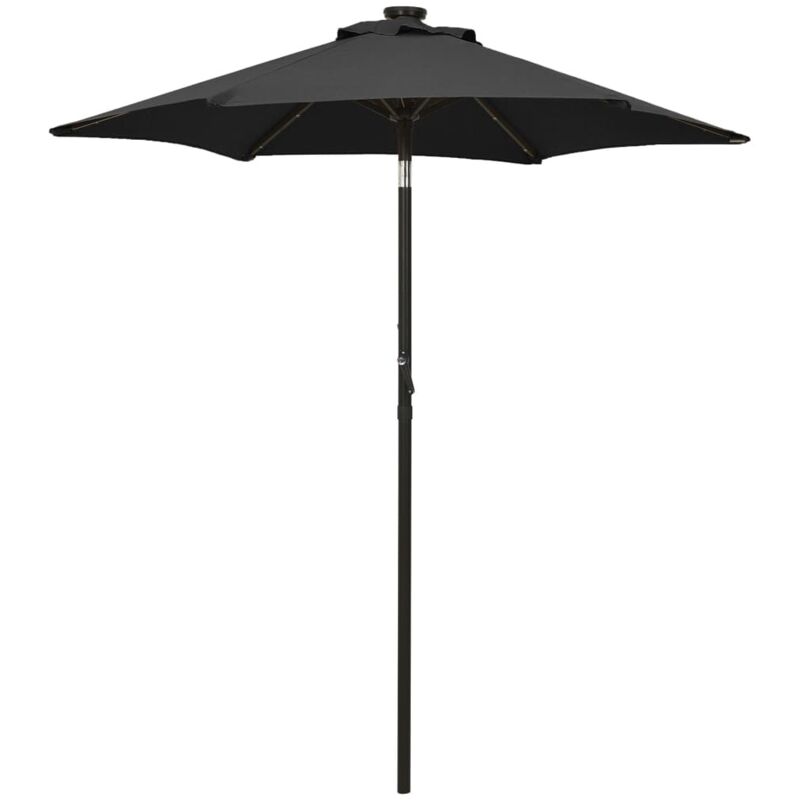 Parasol de jardin avec lumières led noir 200x211 cm aluminium Vidaxl