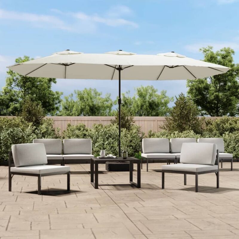 vidaXL Parasol dubbel 449x245 cm zandwit362945