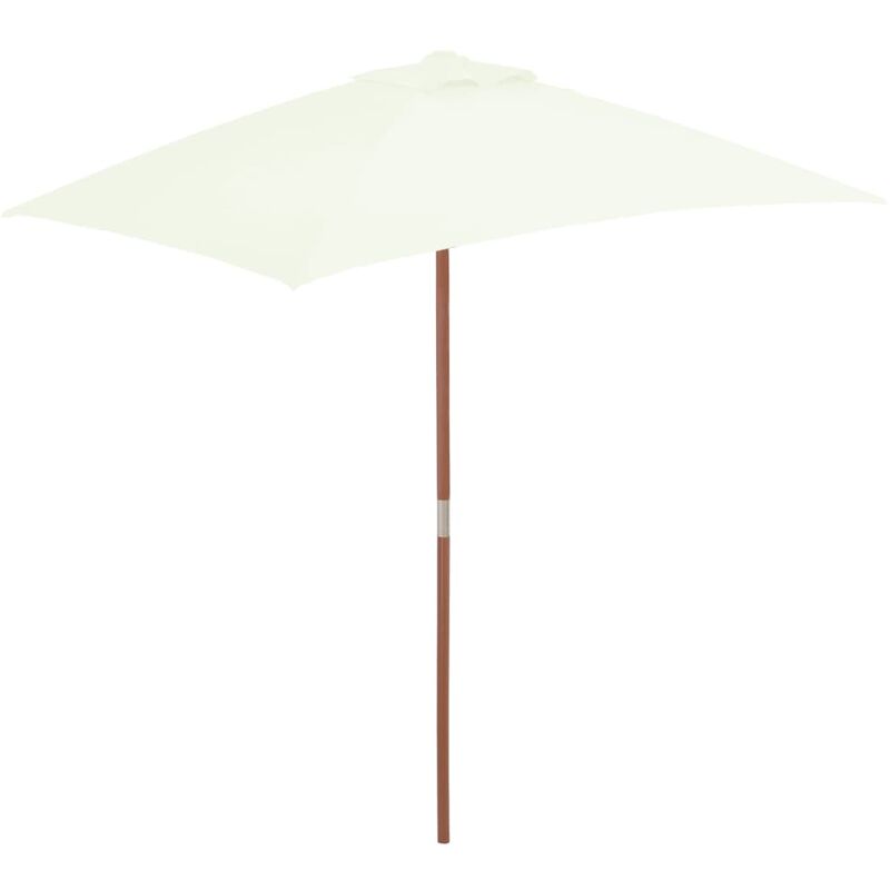 Parasol avec mât en bois 150 x 200 cm Sable