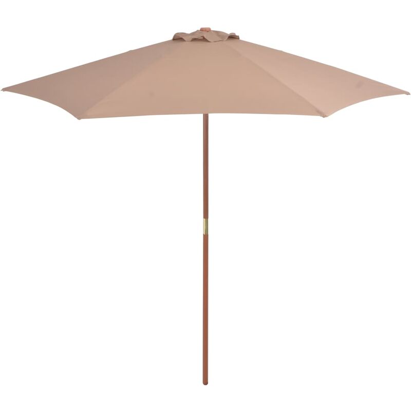 Parasol avec mât en bois 270 cm Taupe