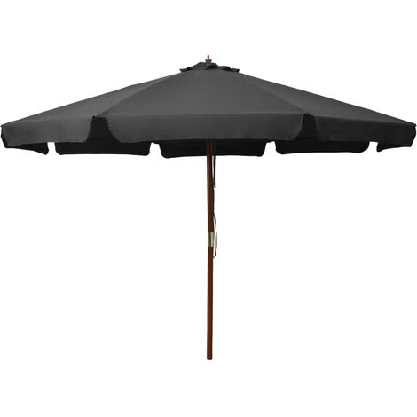 Parasol avec mât en bois 330 cm anthracite