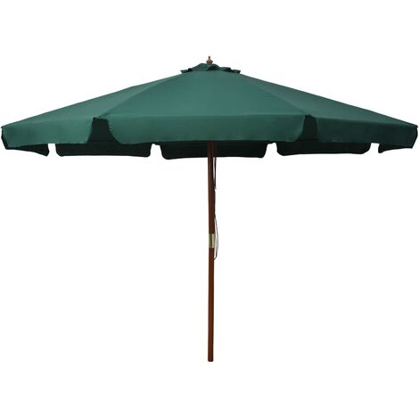 Parasol avec mât en bois 330 cm vert
