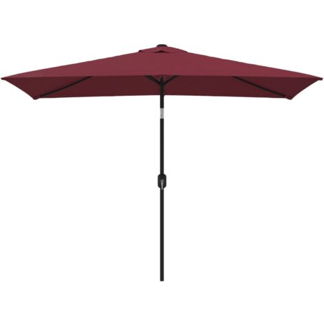 Parasol avec mât en métal 300 x 200 cm bordeaux
