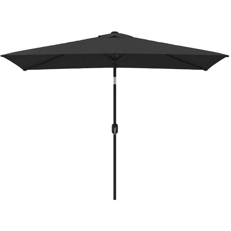 Parasol avec mât en métal 300 x 200 cm Noir