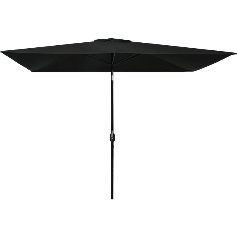 Parasol avec mat en metal 300 x 200 cm Noir