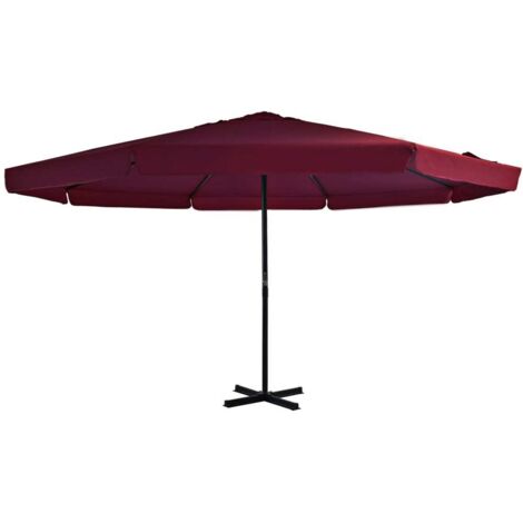 Parasol avec mât - Parasol de Jardin Parasol droit en aluminium 500 cm Bordeaux BV123083 - BonneVie
