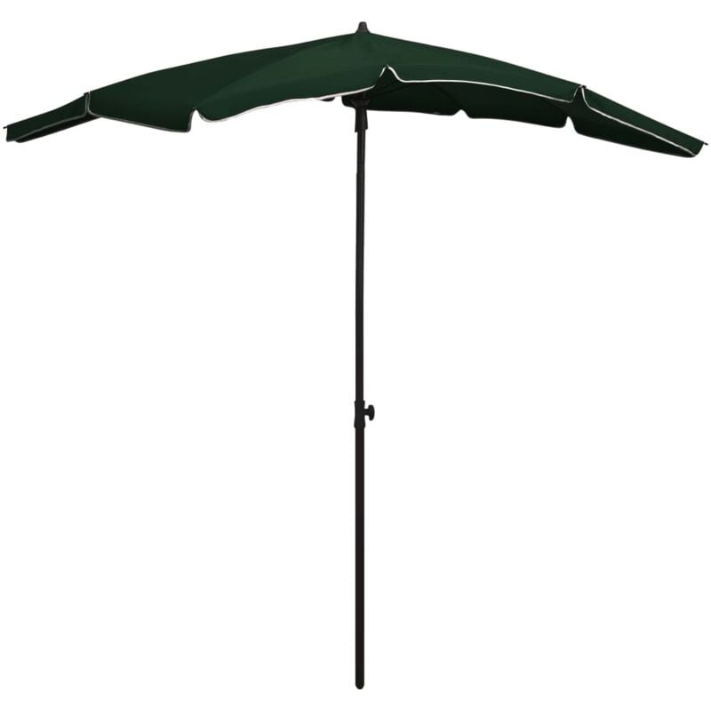 Parasol avec mât, Parasol pour Balcon Jardin Plage Terrasse, 200x130 cm Vert OIB3640E - Vert