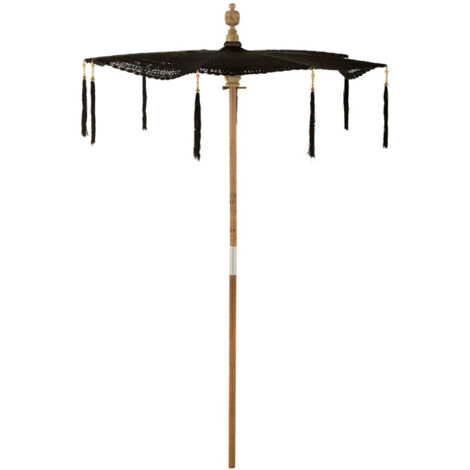 Parasol avec Pompons "Clark" 253cm Noir